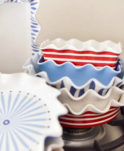 Coton Colors Stripe Ruffle Loaf Pan In Red