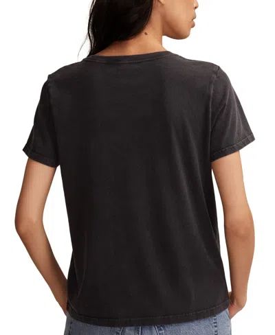 Lucky Brand Women's Grateful Dead Flower Bear Classic Crew Neck T-shirt In Black