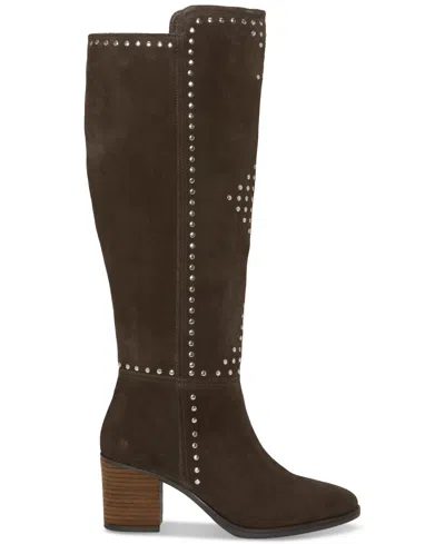 Lucky Brand Women's Bonnay Knee-high Block-heel Boots In Brown
