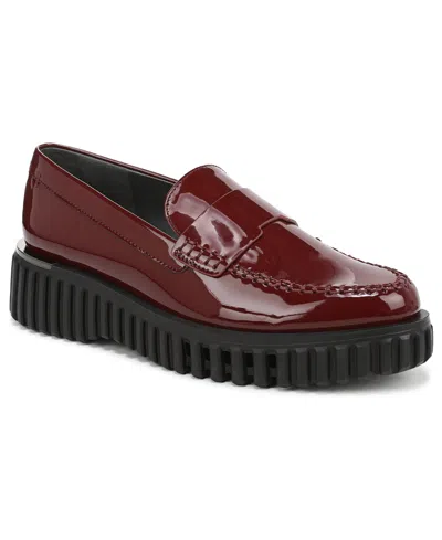 Franco Sarto Women's Flexa Roma Round Toe Lug Sole Loafers In Burgundy