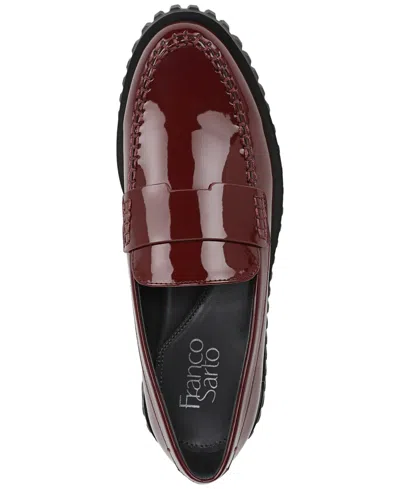 Franco Sarto Women's Flexa Roma Round Toe Lug Sole Loafers In Burgundy