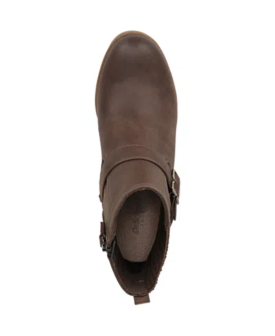 Dr. Scholl's Women's Parker Block Heel Lug Sole Zip Short Boots In Brown