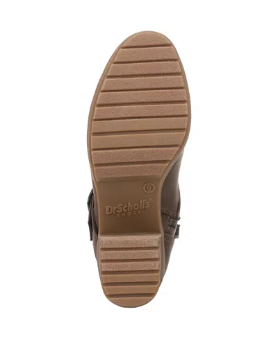 Dr. Scholl's Women's Parker Block Heel Lug Sole Zip Short Boots In Brown