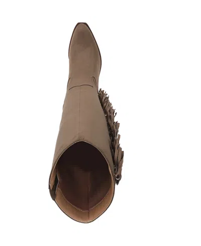 Sam & Libby Women's Farrah Western Fringe Knee High Boots In Brown