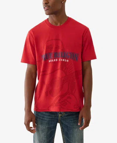 True Religion Men's Shadow Logo Short Sleeve T-shirt In Red