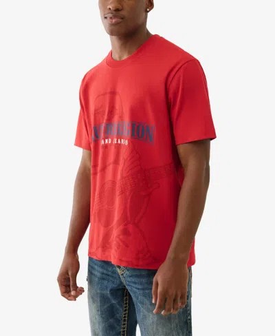 True Religion Men's Shadow Logo Short Sleeve T-shirt In Red