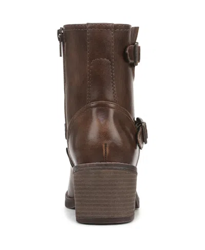 Blowfish Malibu Women's Maeve Round Toe Block Heel Rugged Short Boots In Brown