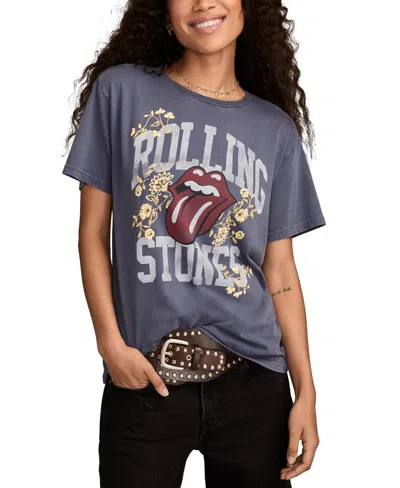 Lucky Brand Women's Athletic Rolling Stones Boyfriend T-shirt In Gray