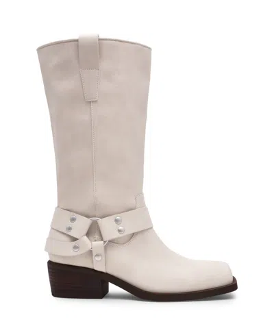 Dv Dolce Vita Women's Tanzy Tall Harness Moto Engineer Boots In White