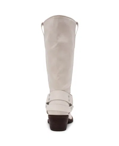 Dv Dolce Vita Women's Tanzy Tall Harness Moto Engineer Boots In White
