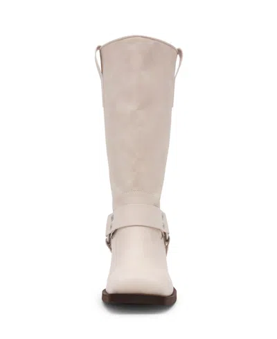 Dv Dolce Vita Women's Tanzy Tall Harness Moto Engineer Boots In White