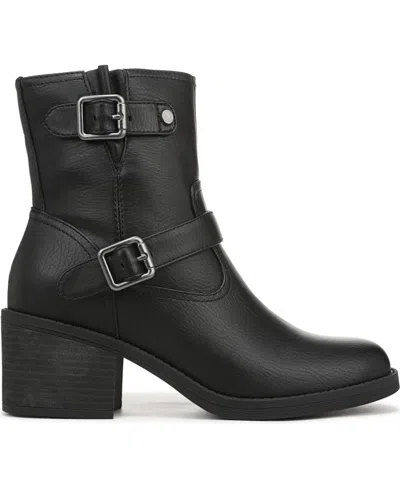Blowfish Malibu Women's Maeve Round Toe Block Heel Rugged Short Boots In Black