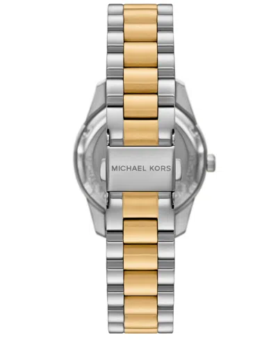 Michael Kors Mini Lexington Pavé Two-tone Watch In Silver