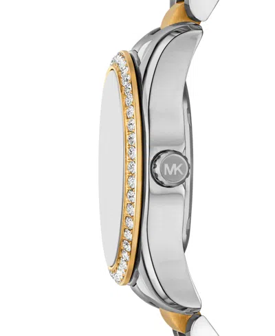 Michael Kors Mini Lexington Pavé Two-tone Watch In Silver