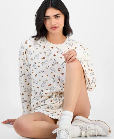 Love Tribe Juniors' Snoopy Halloween Long-sleeve Lounge Shirt