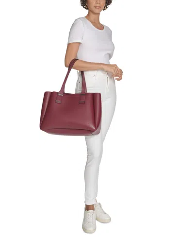 Calvin Klein Jett Tote Bag In Burgundy