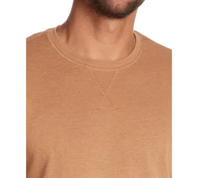 Weatherproof Vintage Men's Brushed Long Sleeve Crewneck T-shirt In Brown