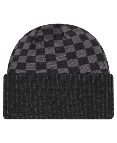 New Era Men's Black Jacksonville Jaguars Checkered Cuffed Knit Hat In Black
