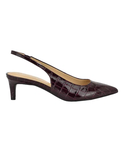 Calvin Klein Women's Dainty Slingback Kitten Heel Pumps In Burgundy