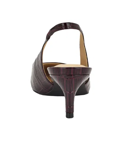Calvin Klein Women's Dainty Slingback Kitten Heel Pumps In Burgundy
