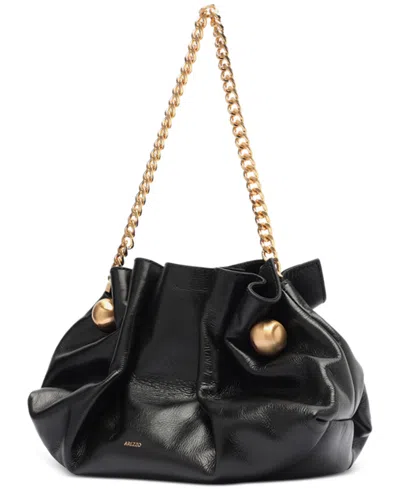Arezzo Cleo Small Leather Clutch In Black