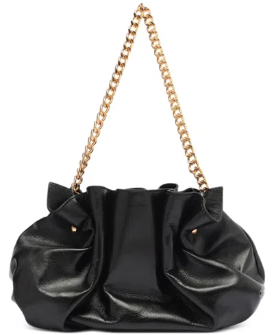 Arezzo Cleo Small Leather Clutch In Black