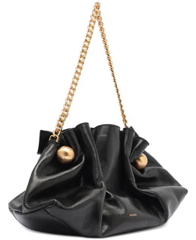 Arezzo Cleo Small Leather Clutch In Black