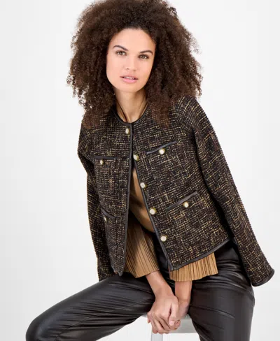 Anne Klein Tweed Jacket In Multi