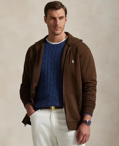 Polo Ralph Lauren Brown Sweatshirt With Drawstring Hood And Pony Embroidery On The Front In Cotton Blend Man In Brown