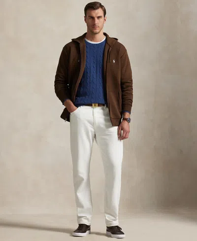 Polo Ralph Lauren Brown Sweatshirt With Drawstring Hood And Pony Embroidery On The Front In Cotton Blend Man In Brown