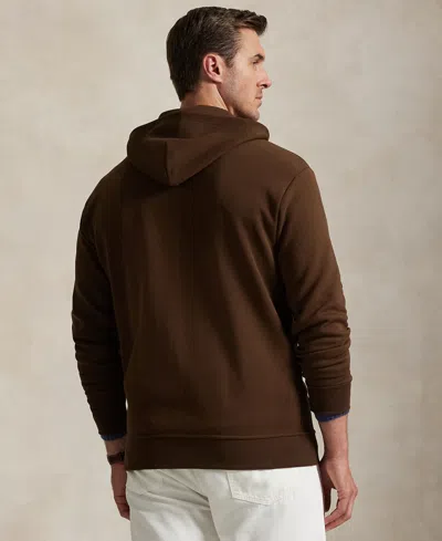 Polo Ralph Lauren Brown Sweatshirt With Drawstring Hood And Pony Embroidery On The Front In Cotton Blend Man In Brown