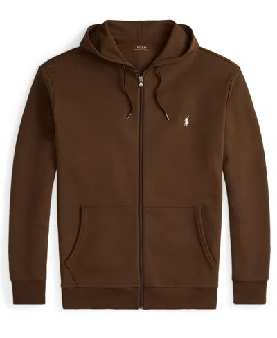 Polo Ralph Lauren Brown Sweatshirt With Drawstring Hood And Pony Embroidery On The Front In Cotton Blend Man In Brown