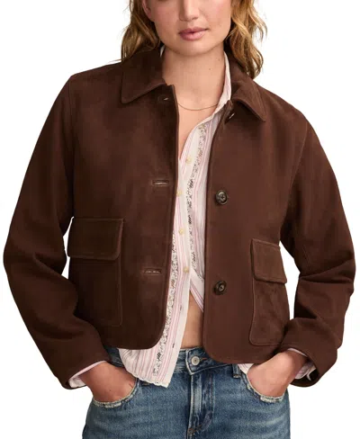 Lucky Brand Women's Suede Leather Jacket In Brown