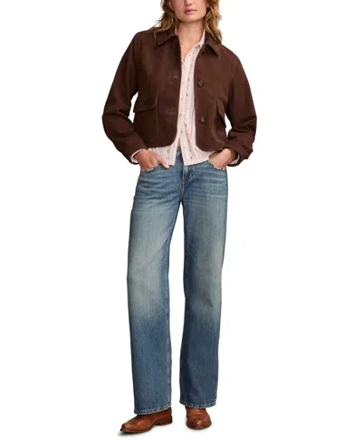 Lucky Brand Women's Suede Leather Jacket In Brown