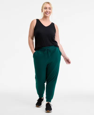 Id Ideology Plus Size Fleece Jogger Sweatpants, Created For Macy's In Green