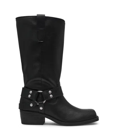 Dv Dolce Vita Women's Tanzy Wide Calf Tall Harness Moto Engineer Boots In Black