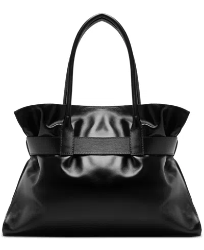 Arezzo Rivera Large Leather Shopping Bag In Black