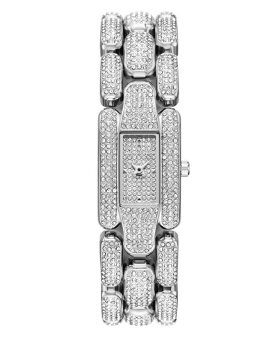 Michael Kors Mini Hally Pavé Silver-tone Watch In Silver