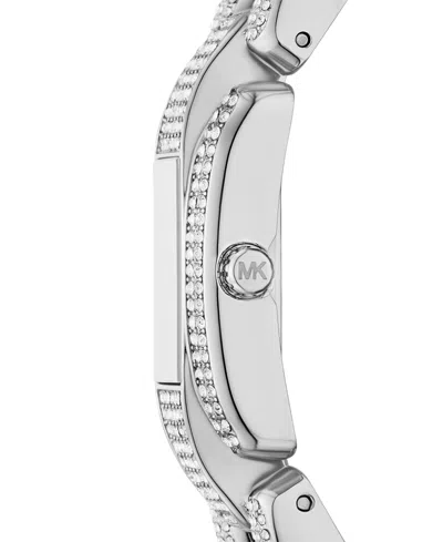 Michael Kors Mini Hally Pavé Silver-tone Watch In Silver