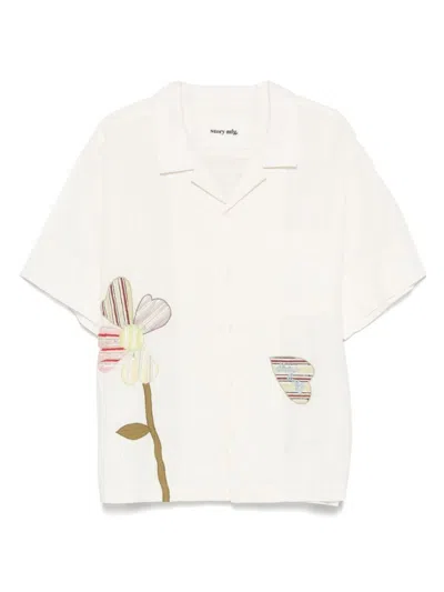 Story Mfg. Story Mfg Ecru Shirt With Front Button Fastening In White