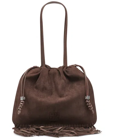 Dkny Halle Large Drawstring Tote Bag In Brown