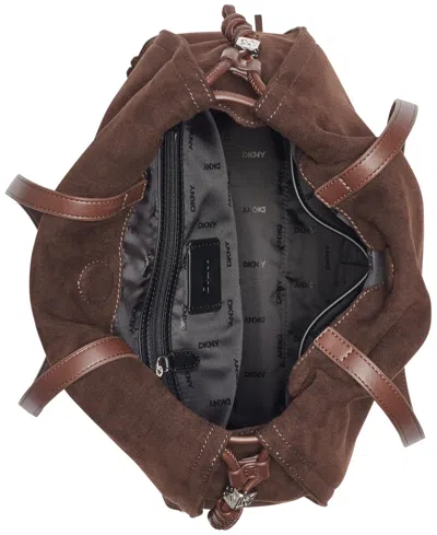 Dkny Halle Large Drawstring Tote Bag In Brown
