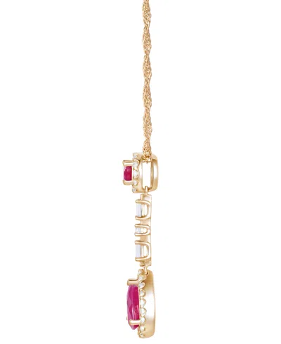 Macy's Ruby (1-1/6 Ct. T.w.) & Diamond (1/4 Ct. T.w.) 18" Lariat Necklace In 14k Gold In Gold