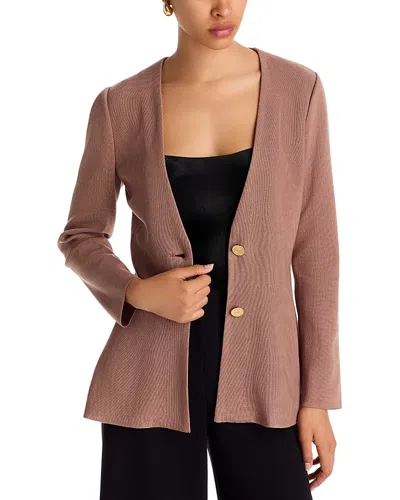 Misook Tailored Knit Jacket In Brown