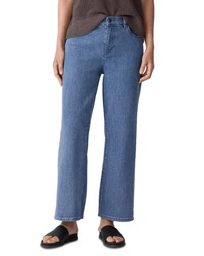 Eileen Fisher High Rise Straight Ankle Jeans In Blue
