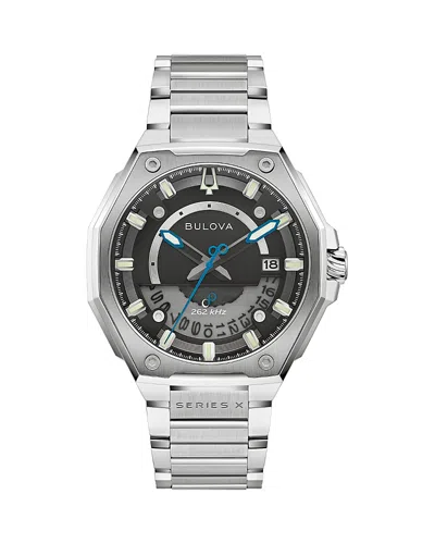 Bulova Mens Silver Tone Stainless Steel Bracelet Watch 98b456 In Metallic