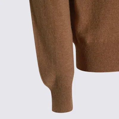 Malo Cashmere And Silk Crewneck In Brown