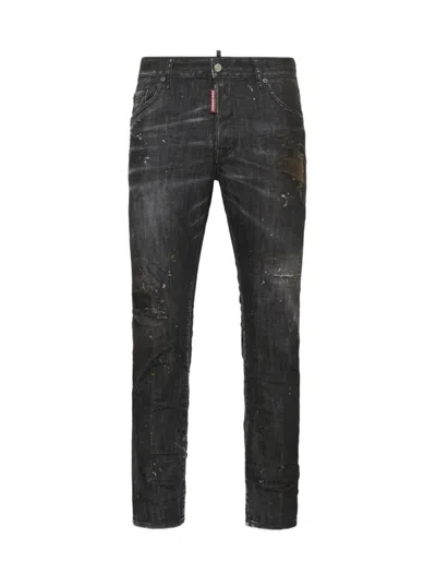 Dsquared2 Dsquared Black Stretch Denim Skater Jeans In Black