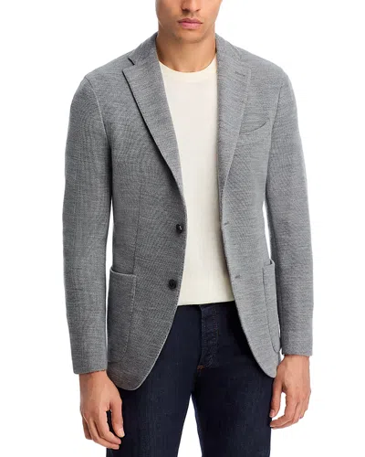 Boglioli Wool Blend Honeycomb Knit Regular Fit K-jacket In Gray