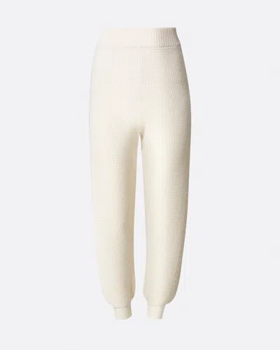 Perfect Moment Crystal Cable-knit Wool Tapered Pants In White